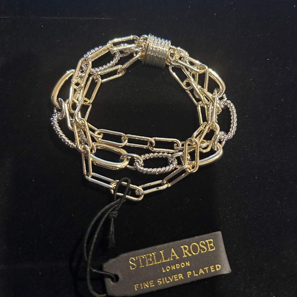 Stella Rose Silver Plated Chain Bracelet